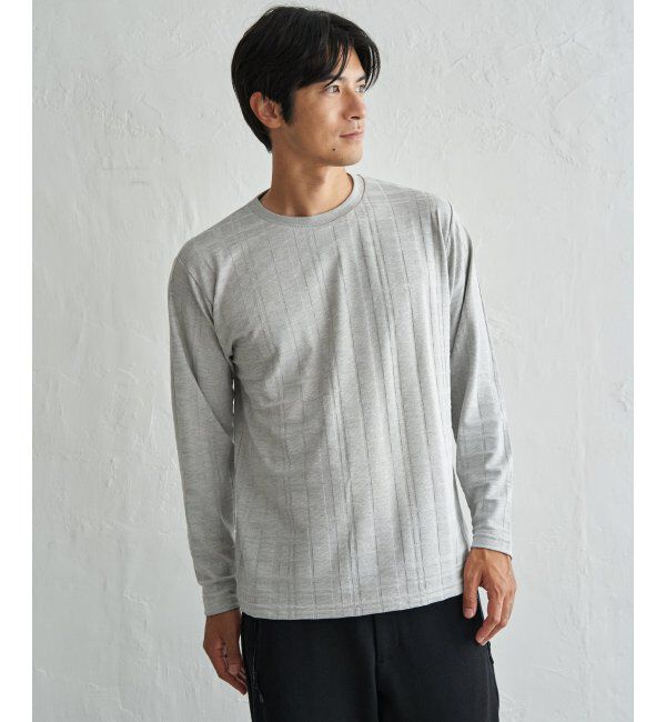 IKKA LOUNGE「リンクスチェックジャカードロンT」|Tシャツ・カットソー|