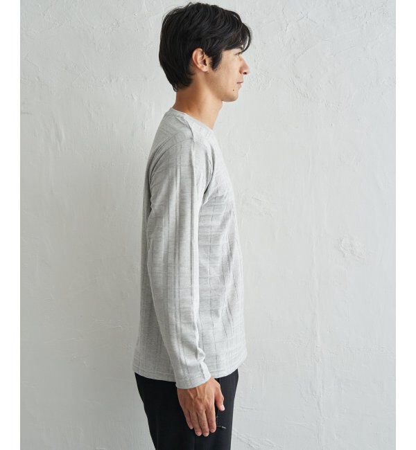 IKKA LOUNGE「リンクスチェックジャカードロンT」|Tシャツ・カットソー|