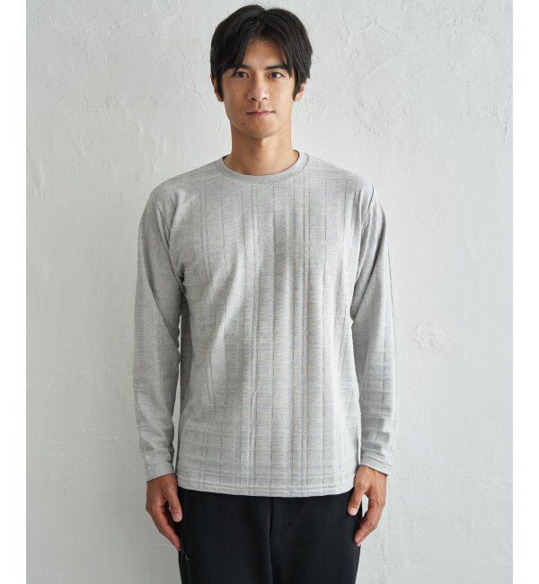 IKKA LOUNGE「リンクスチェックジャカードロンT」|Tシャツ・カットソー|