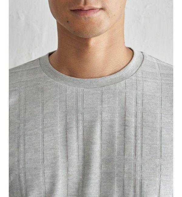 IKKA LOUNGE「リンクスチェックジャカードロンT」|Tシャツ・カットソー|