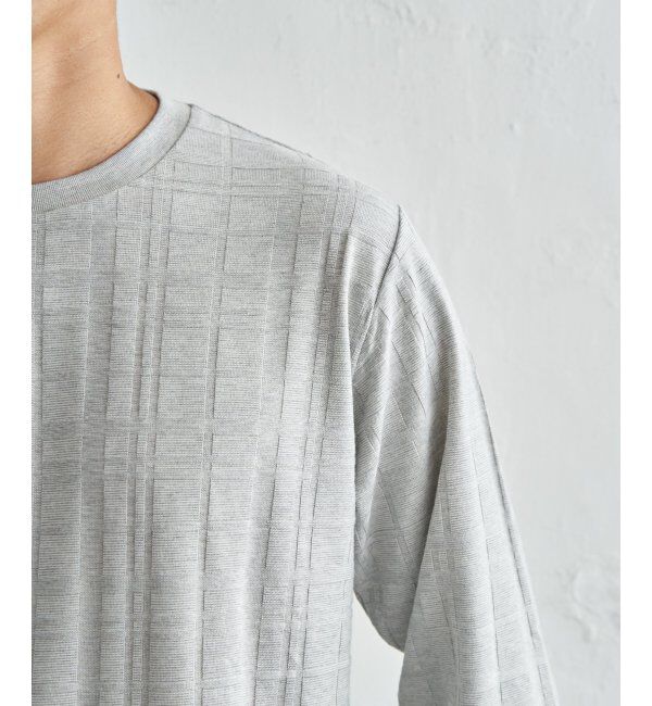IKKA LOUNGE「リンクスチェックジャカードロンT」|Tシャツ・カットソー|