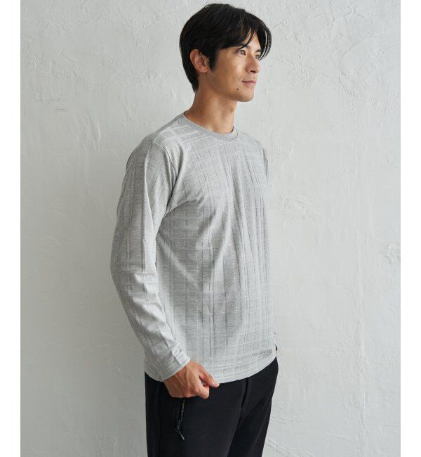IKKA LOUNGE「リンクスチェックジャカードロンT」|Tシャツ・カットソー|