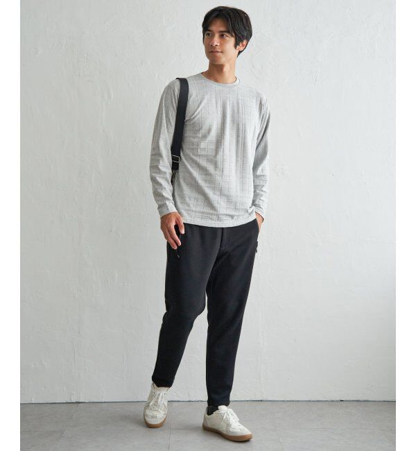 IKKA LOUNGE「リンクスチェックジャカードロンT」|Tシャツ・カットソー|