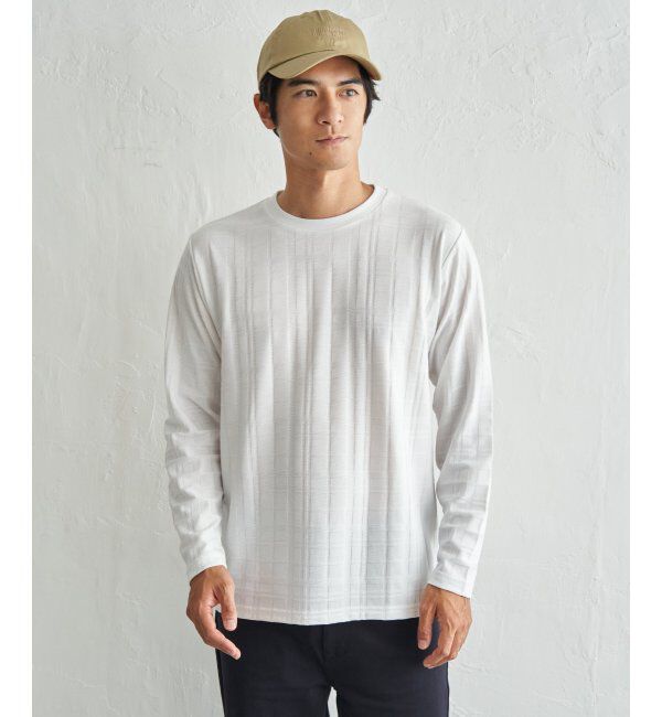 IKKA LOUNGE「リンクスチェックジャカードロンT」|Tシャツ・カットソー|