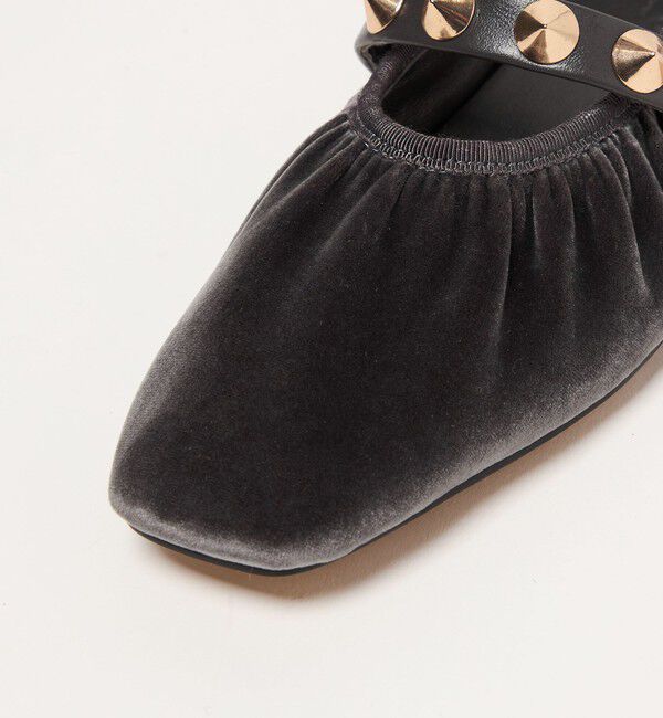 ODETTE E ODILE「ギャザードベルベット フラット10&uarr;」|バレエシューズ|