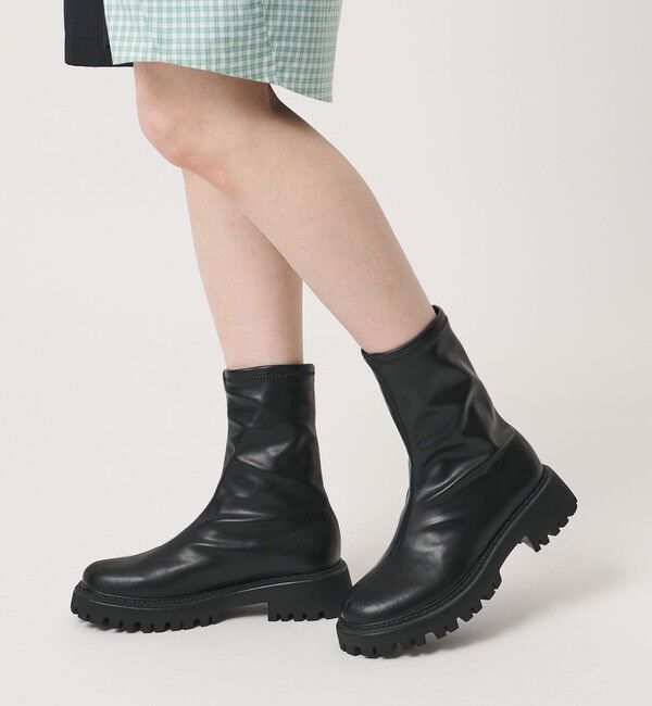 UNITED ARROWS「ストレッチ レインブーツ」|レインシューズ|BLACK