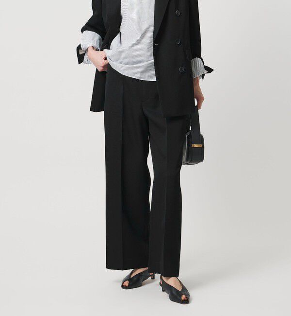 UNITED ARROWS「ギャバジン パンツ」|スラックス|BLACK