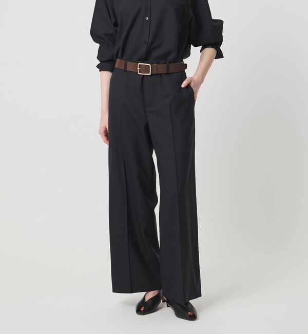 UNITED ARROWS「ノータック ストレート ワイドパンツ」|その他|NAVY