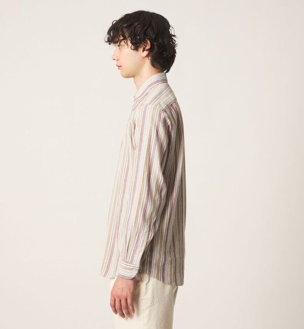 UNITED ARROWS「リネン/コットン ストライプ オープンカラーシャツ」|シャツ・ブラウス|