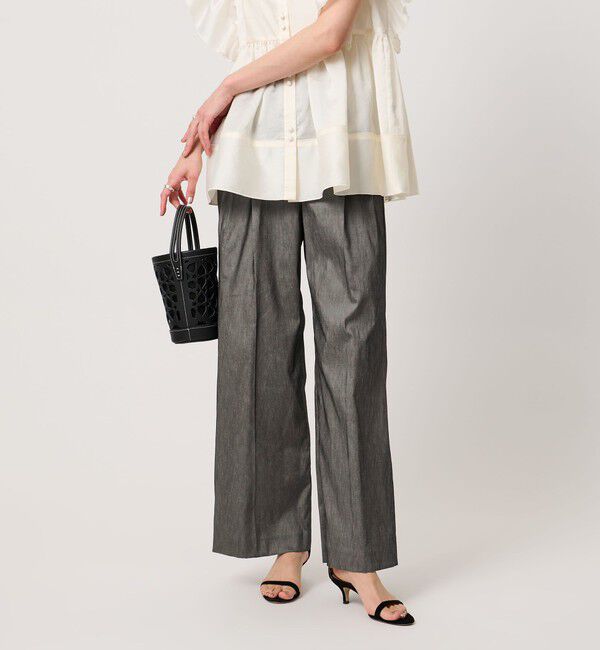 UNITED ARROWS「NALYA リラックス ワイドパンツ ‐ウォッシャブル‐」|スラックス|DK.GRAY