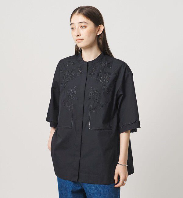 UNITED ARROWS「カットワーク シャツ ブラウス」|シャツ・ブラウス|NAVY