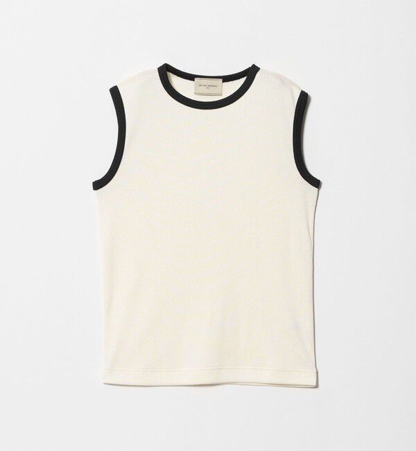 UNITED ARROWS「リブ バイカラーパイピング ノースリーブ Tシャツ」|タンクトップ|