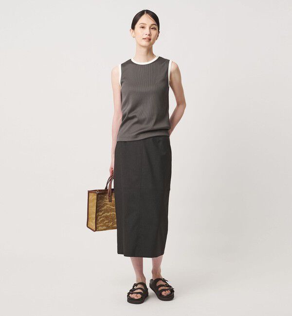UNITED ARROWS「リブ バイカラーパイピング ノースリーブ Tシャツ」|タンクトップ|