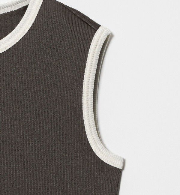 UNITED ARROWS「リブ バイカラーパイピング ノースリーブ Tシャツ」|タンクトップ|