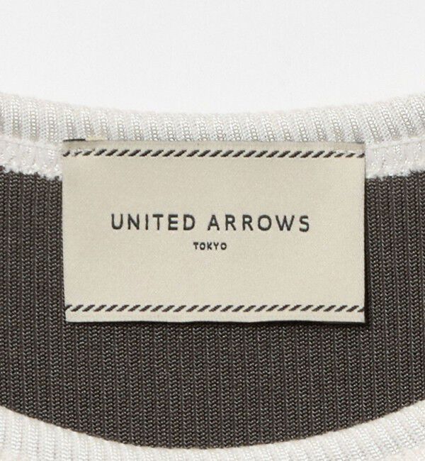 UNITED ARROWS「リブ バイカラーパイピング ノースリーブ Tシャツ」|タンクトップ|