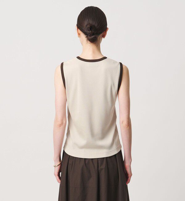 UNITED ARROWS「リブ バイカラーパイピング ノースリーブ Tシャツ」|タンクトップ|