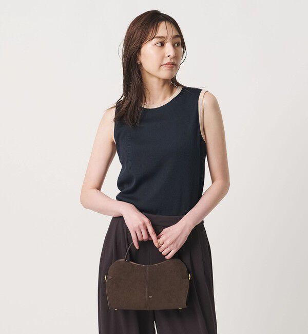 UNITED ARROWS「リブ バイカラーパイピング ノースリーブ Tシャツ」|タンクトップ|NAVY