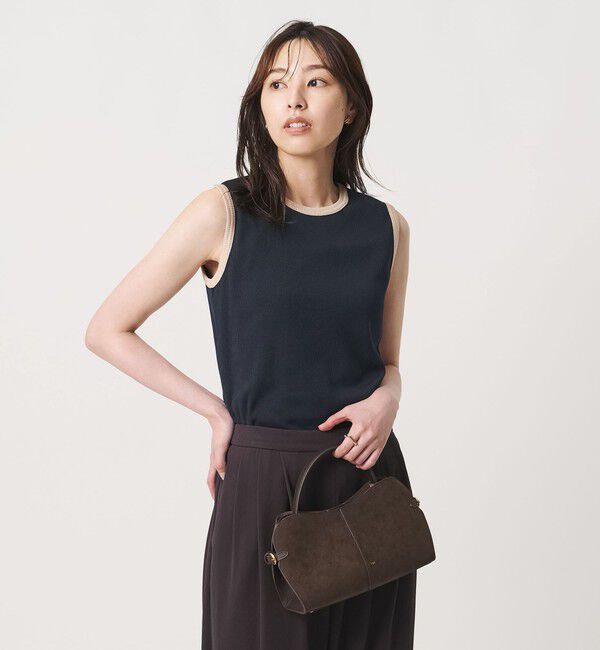 UNITED ARROWS「リブ バイカラーパイピング ノースリーブ Tシャツ」|タンクトップ|