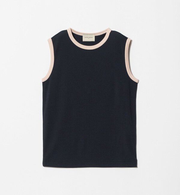 UNITED ARROWS「リブ バイカラーパイピング ノースリーブ Tシャツ」|タンクトップ|