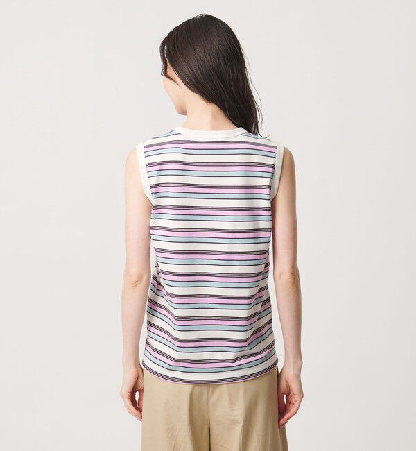 UNITED ARROWS「マルチボーダー ノースリーブ Tシャツ」|タンクトップ|