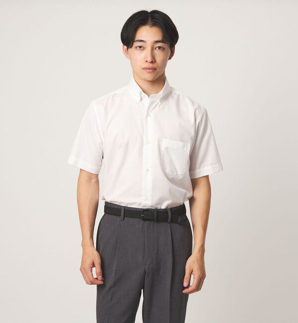 UNITED ARROWS green label relaxing「エブリット TC パナマ スタンダード ボタンダウン ショートスリーブ シャツ -イージーアイロン・通気性-」|シャツ・ブラウス|WHITE