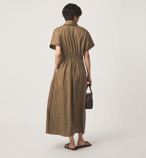 UNITED ARROWS green label relaxing「［size SHORTあり］シャツ襟 フィット＆フレア タック ショートスリーブ ワンピース」|ワンピース|