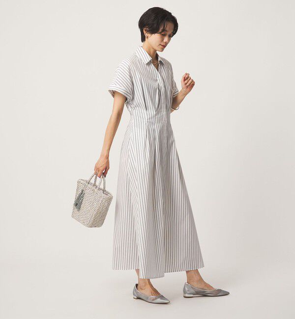 UNITED ARROWS green label relaxing「［size SHORTあり］シャツ襟 フィット＆フレア タック ショートスリーブ ワンピース」|ワンピース|その他1
