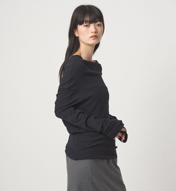 EMMEL REFINES「＜EMMEL REFINES＞EM フライス ルーズフィット オフショルダー カットソー」|Tシャツ・カットソー|