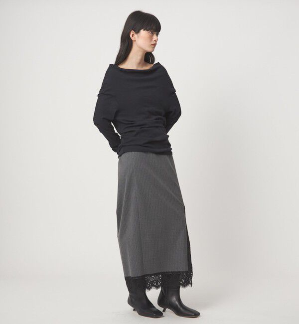 EMMEL REFINES「＜EMMEL REFINES＞EM フライス ルーズフィット オフショルダー カットソー」|Tシャツ・カットソー|