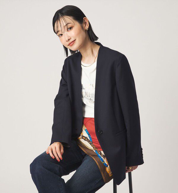 UNITED ARROWS green label relaxing「［size SHORT/TALLあり］Greed グリード ノーラペル ジャケット ウォッシャブル」|ノーカラージャケット|