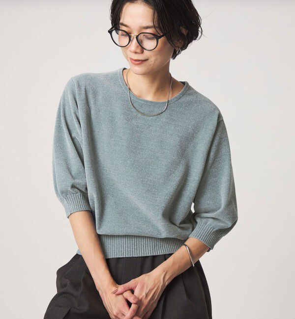 UNITED ARROWS green label relaxing「【結論シリーズ】ふれてモールニット」|ニット・セーター|LT.BLUE