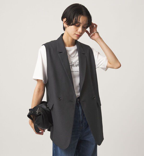 UNITED ARROWS green label relaxing「ツイードライク ジレ マシンウォッシャブル 帯電防止 」|ベスト・ジレ|