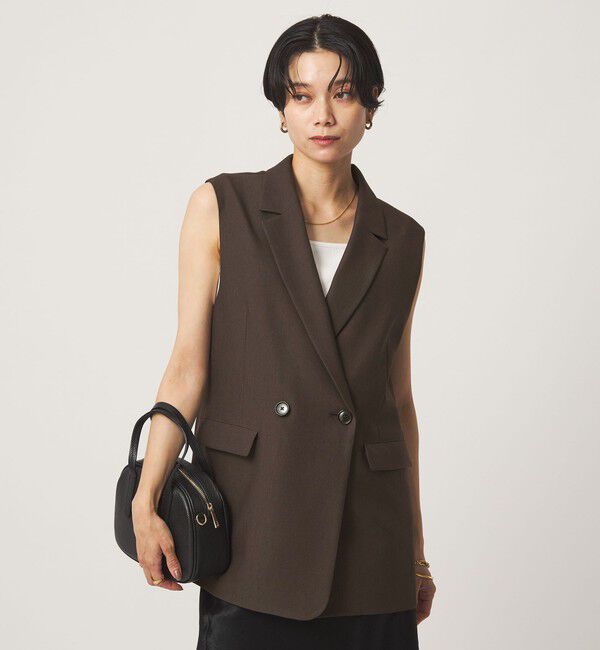 UNITED ARROWS green label relaxing「ツイードライク ジレ マシンウォッシャブル 帯電防止 」|ベスト・ジレ|DK.BROWN