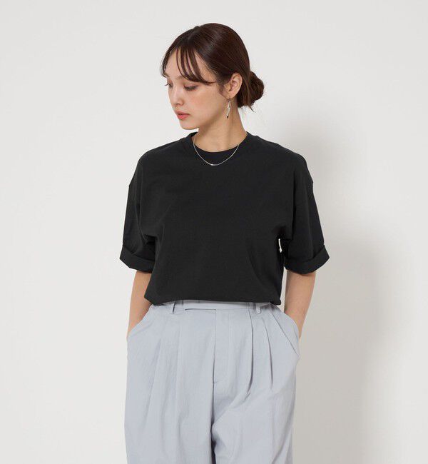 BEAUTY&YOUTH UNITED ARROWS「【WEB限定】ロールアップ ワイド テーパード Tシャツ -MADE IN JAPAN-」|Tシャツ・カットソー|