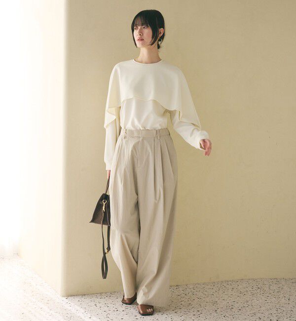 BEAUTY&YOUTH UNITED ARROWS「【WEB限定 Wardrobe DAILY MINIMAL】ケープフリル レイヤーカットソー」|Tシャツ・カットソー|