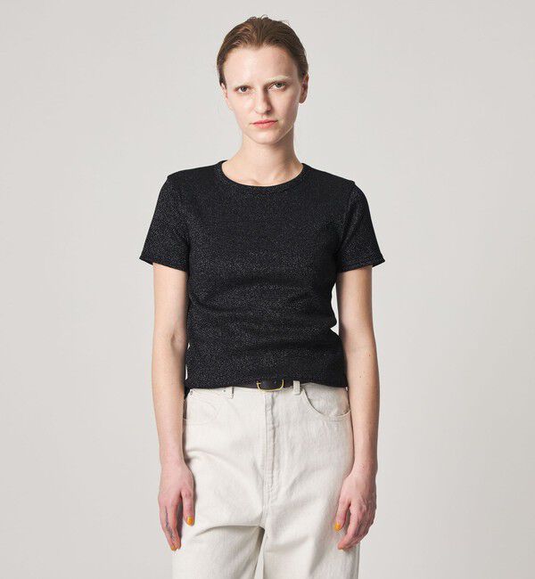 STEVEN ALAN「＜Steven Alan＞ラメ テレコ プルオーバー」|Tシャツ・カットソー|BLACK