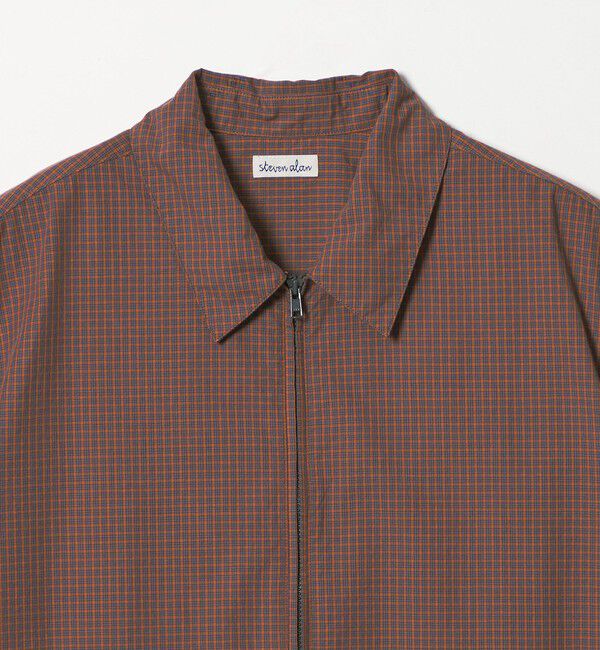 STEVEN ALAN「＜Steven Alan＞ オーガニックコットン チェック ジップ プルオーバー ショートスリーブ シャツ」|シャツ・ブラウス|