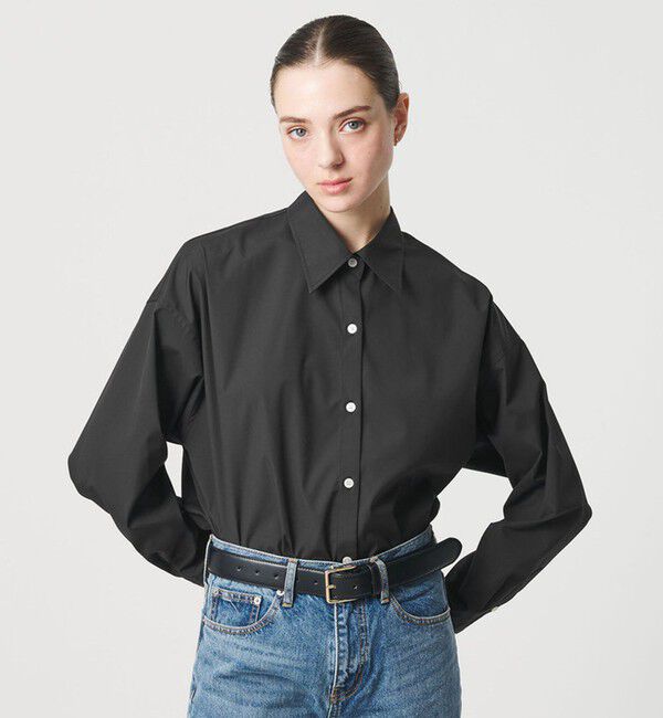 ER「＜ER＞コットンブレンド クラシックシャツ」|シャツ・ブラウス|BLACK