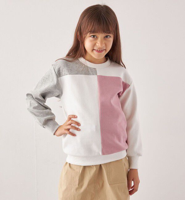 SHIPS any「SHIPS any:〈洗濯機可能〉デザイン ポンチ クルーネック プルオーバー <KIDS>◇」|スウェット・ジャージ|ピンク