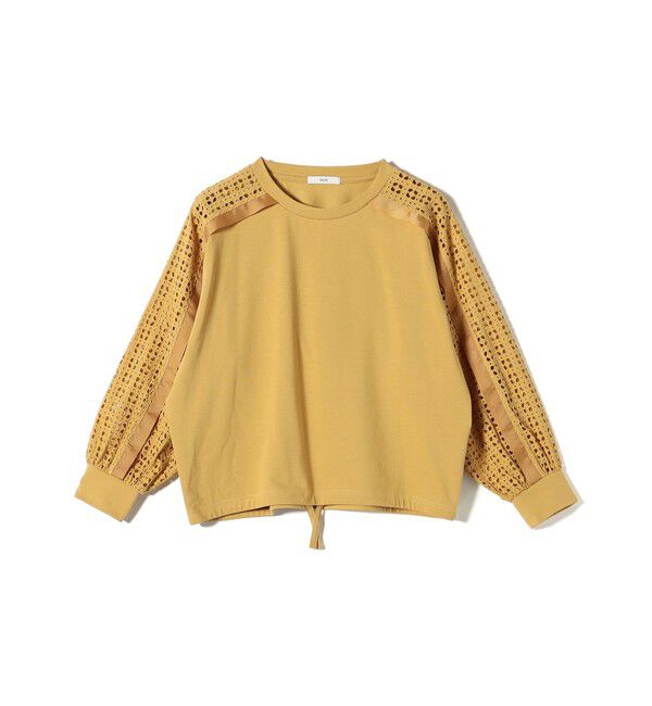 SHIPS for women「《追加予約》【WEB限定】〈手洗い可能〉レース コンビ カットソー」|Tシャツ・カットソー|