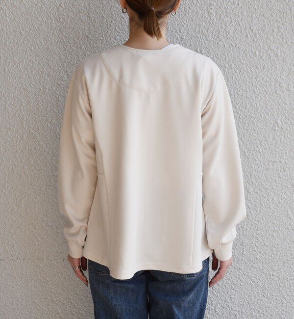 quaranciel「quaranciel:〈洗濯機可能〉カットジョーゼット Vネック ジップ カーディガン」|カーディガン|