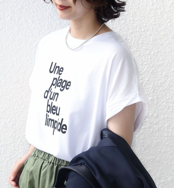 SHIPS for women「メルティ コットン プリント ロゴ ショート スリーブ Tシャツ」|Tシャツ・カットソー|