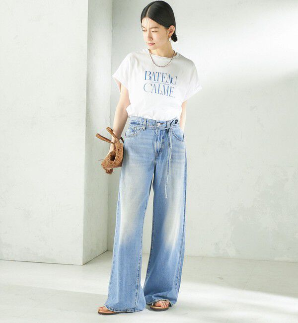 SHIPS for women「メルティ コットン プリント ロゴ ショート スリーブ Tシャツ」|Tシャツ・カットソー|