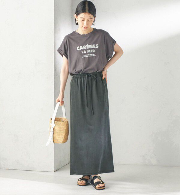 SHIPS for women「メルティ コットン プリント ロゴ ショート スリーブ Tシャツ」|Tシャツ・カットソー|
