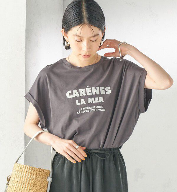 SHIPS for women「メルティ コットン プリント ロゴ ショート スリーブ Tシャツ」|Tシャツ・カットソー|
