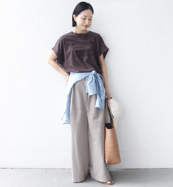 SHIPS for women「メルティ コットン プリント ロゴ ショート スリーブ Tシャツ」|Tシャツ・カットソー|