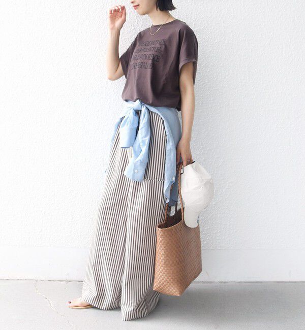 SHIPS for women「メルティ コットン プリント ロゴ ショート スリーブ Tシャツ」|Tシャツ・カットソー|