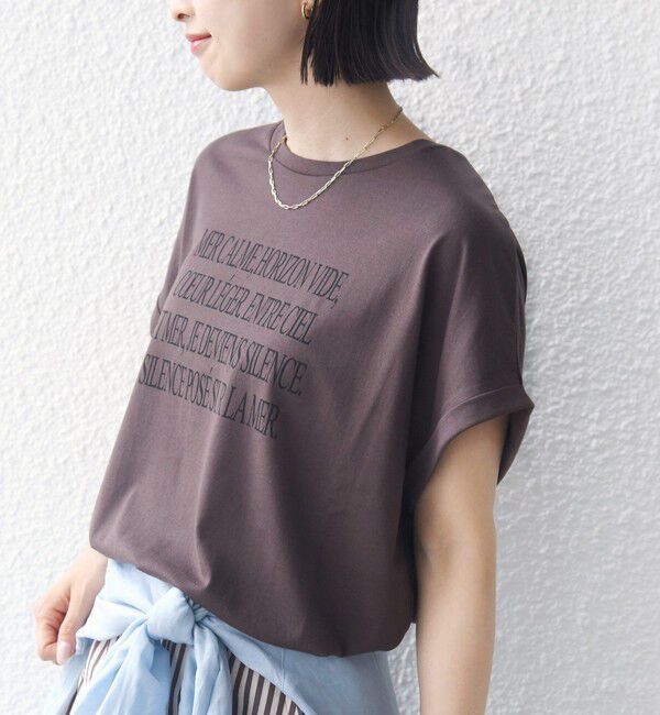 SHIPS for women「メルティ コットン プリント ロゴ ショート スリーブ Tシャツ」|Tシャツ・カットソー|