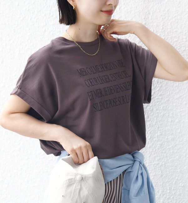 SHIPS for women「メルティ コットン プリント ロゴ ショート スリーブ Tシャツ」|Tシャツ・カットソー|