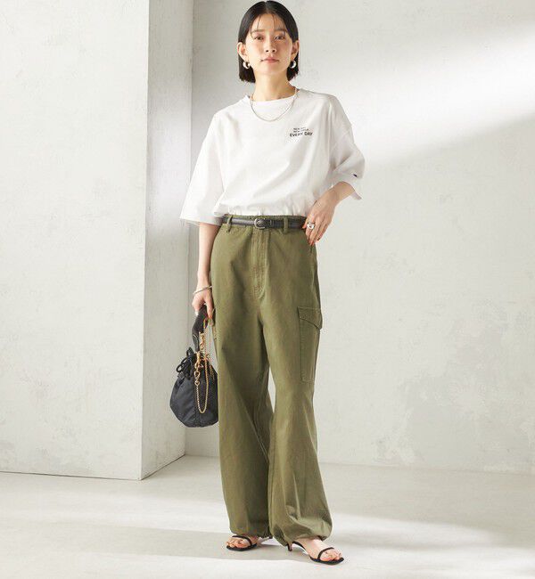SHIPS for women「【一部WEB限定/ SHIPS別注】Champion: 5分袖 ロゴ プリント TEE」|Tシャツ・カットソー|